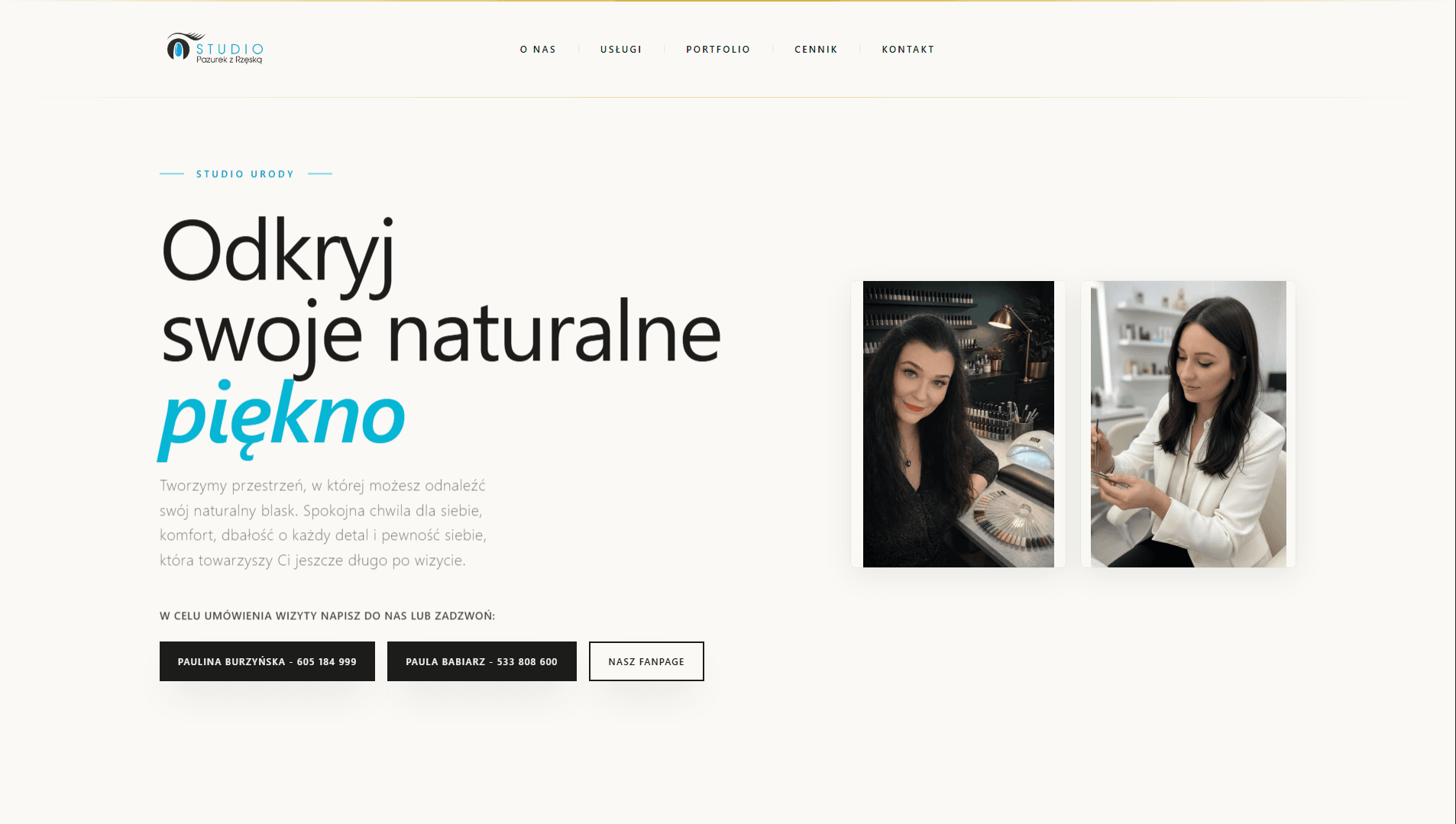 Studio Pazurek z Rzęską - Strona WWW salonu kosmetycznego — Banner